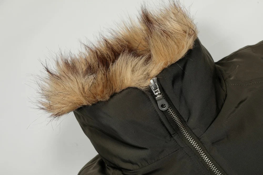 Retro Thick Quilted Fur Collar Jacket