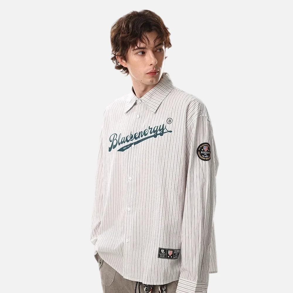 Versatile Vertical Stripes Long Sleeve Shirt