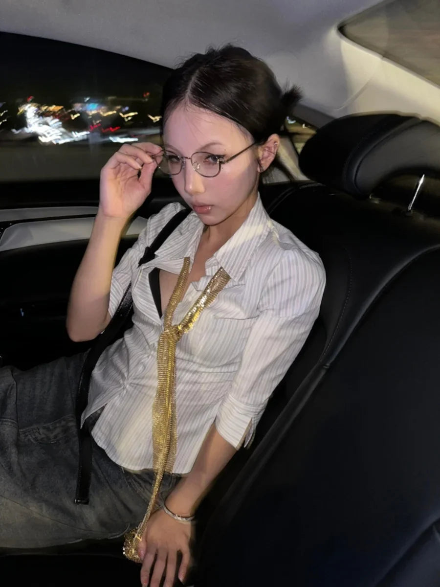 Y2K Stripes and Style Shirt