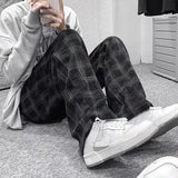 Streetwear Hip Hop Plaid Corduroy Wide Leg Pants