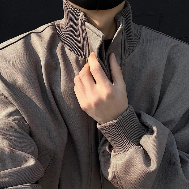 Cool Trendy Oversized Stand Up Collar Jacket