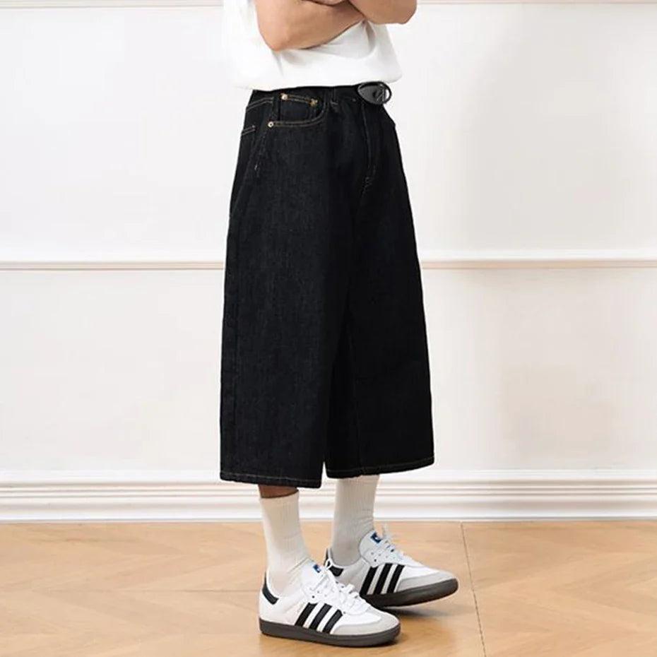 Vintage Black Baggy Denim Shorts