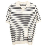 Men's Comfort Luxury Knitted Striped Polo T-Shirt