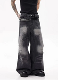 Vintage Cool Streetwear High Waist Black Denim Jeans