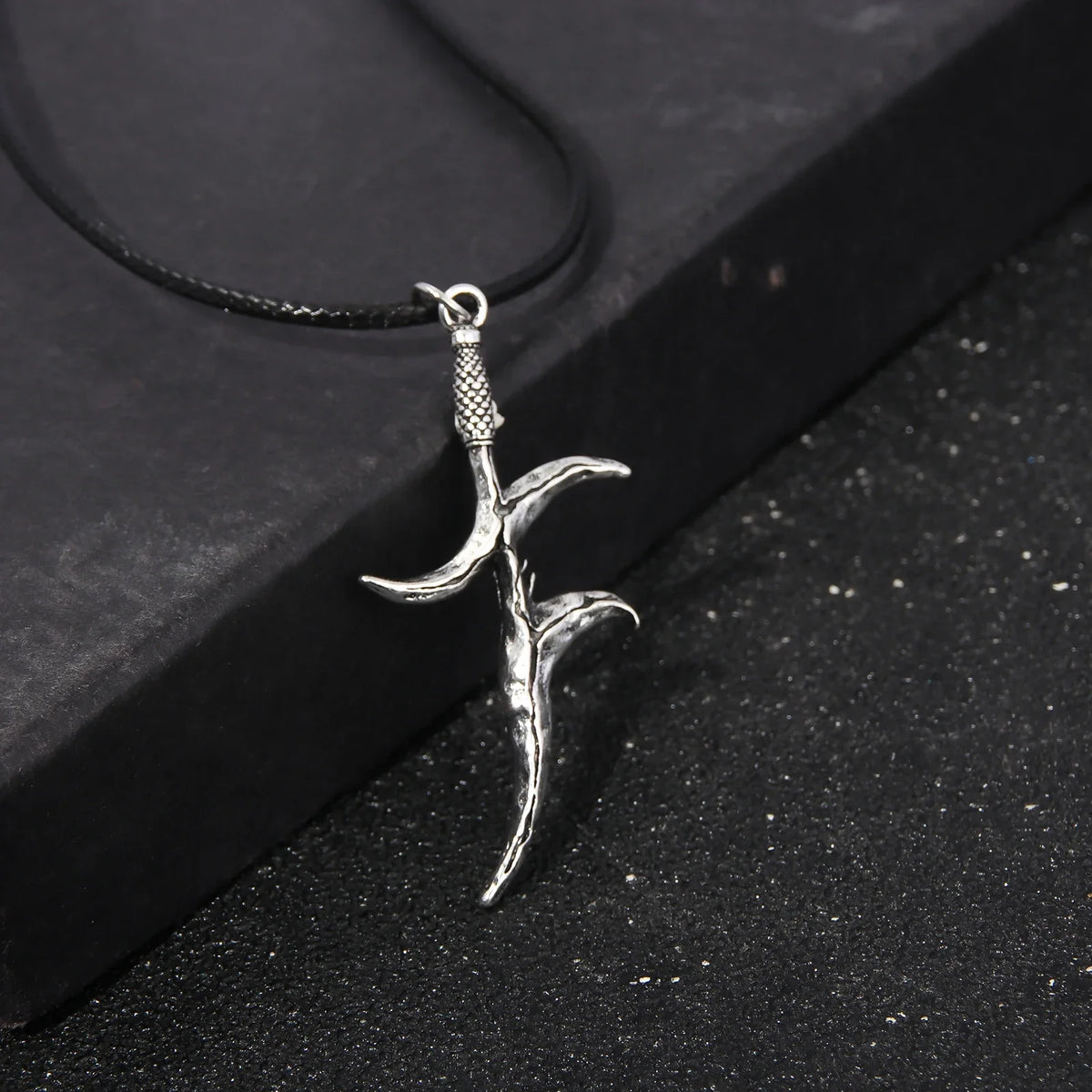 Spectral Steed Black Dagger Necklace