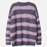 Oversized Striped Grunge Knitted Casual Sweater