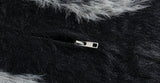 Black Jacquard Faux Fur Zipper Knit Cardigan