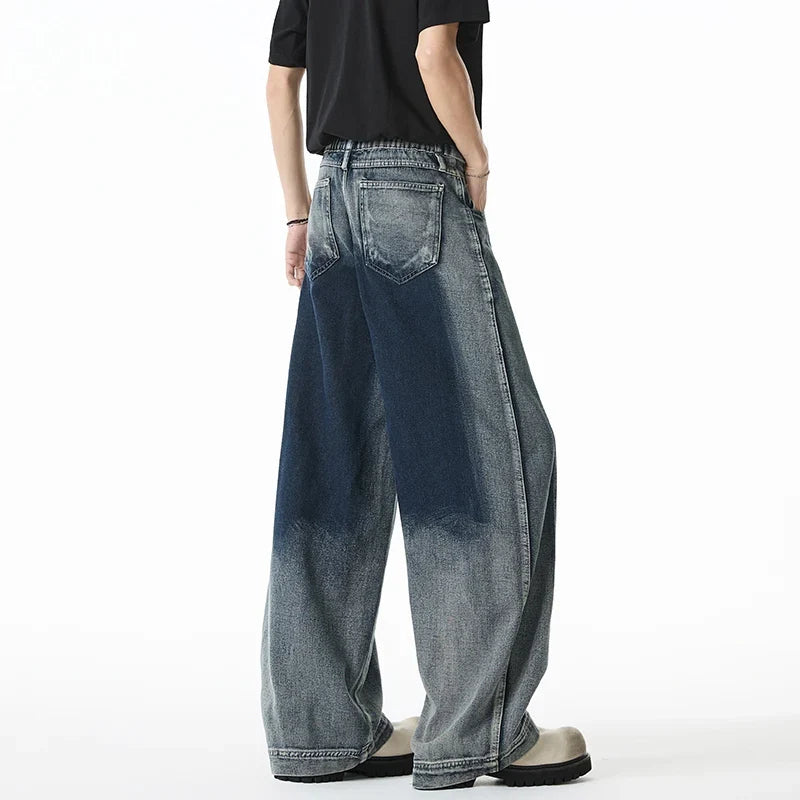 Vibrant Color Contrast Tie-Dye Straight Jeans