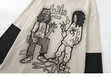 Oversized Cartoon Graphic Long Sleeve T-shirt