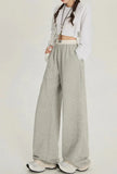 Solid Color High Waist Wide Sweatpants