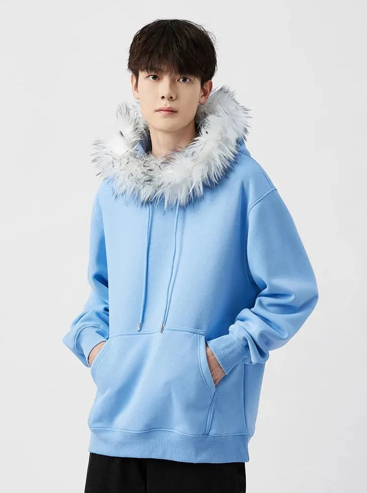 American Heavyweight Fleece Lined Fur Hoodie