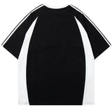 Y2K Graphic Patchwork Racing Cotton T-Shirt