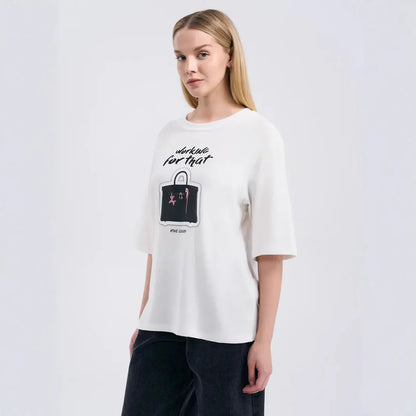 Cool American Style Heart Graphic Printed T-Shirt