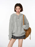 Classic Comfort Cozy Gray Knitted Hoodie