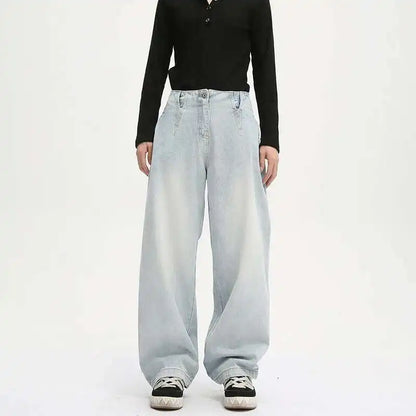 Comfortable Trendy Simple Washed Straight Jeans