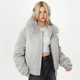 Stylish Lightweight Padded Fur Down Jacket