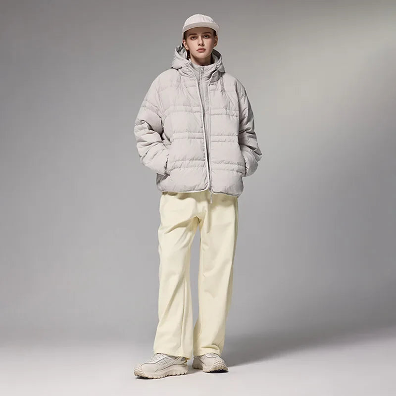 Model wearing the white Urban Comfort Sweatpants 