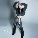 Vintage Irregular Graffiti Print Skirt