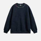 Rainbow Letter Embroidery Crewneck Sweatshirt