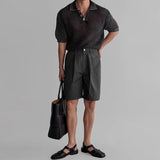 Casual Relax Luxury Hollow Out Style Polo T-Shirt