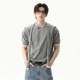Flexible Solid Color Round Neck Casual T-Shirt