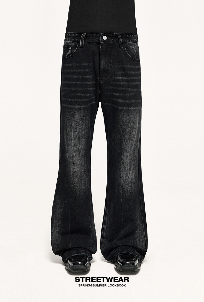 Vintage Washed Flare Denim Pants