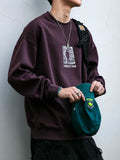 Versatile Loose Fit Round Neck Print Sweatshirt