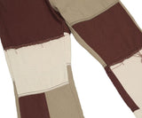 Color Block Brown Baggy Denim Pants