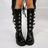 Y2K Gothic Buckle Belts Platform Leather Boot