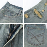 Vintage Ripped Blue Denim Jeans