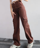 Vintage Straight High-waist Pants