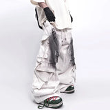 Trendy Loose Multi-Pocket Sleek Lines Jeans