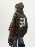 Men Bold Camouflage Digital Print Hooded Sweatshirt