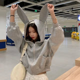 Cozy Oversized Rabbit Ear Hooded Sweatshirt
