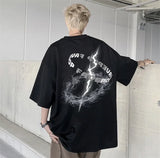 Gothic Letter Print Crewneck T-Shirt