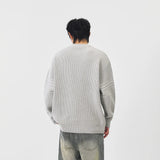 Cozy Textured Striped Crew Neck Sweater