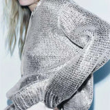 Metal Fragment Unique Round Neck SweatShirt