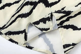 Irregular Stripes Graphic Printed Short Sleeve Shirt