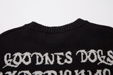 Ripped Black Loose Knitted Sweater