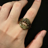 Adjustable Retro Gold Color Open Ring