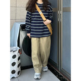 Chic Korean Striped Long Sleeve Sweatshirt