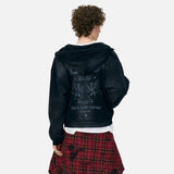 Stylish Gothic Tie-Dyed Hooded Sweatshirt