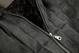 Vintage Distressed Denim Padded Fur Collar Jacket