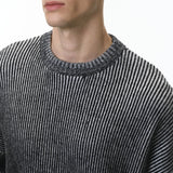 Streetwear Colorblock Loose Crewneck Knit Sweater