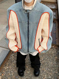 Durable Stylish Personality Splicing Denim Jacket