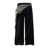 Y2K Men Hip Hop Elastic Patchwork Cargo Pants