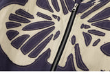 Butterfly Print Varsity Jacket