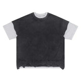 High Street Distressed Patchwork Cotton T-Shirt