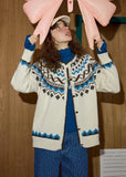 Y2K Cozy Fair Isle Color Block Cardigan