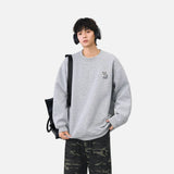 Cozy Embroidered Logo Crew Neck Sweatshirt